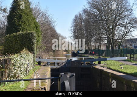 Blocage de Tarvin Chester, Chester, Canal. Banque D'Images