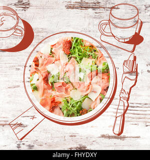 Delicious pizza traditionnelle de manger. Fine cuisine, gastronomie de luxe exquis. Banque D'Images