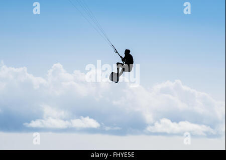 Le kite surf en Puertito de Güimar, Tenerife, Canaries, Espagne Banque D'Images