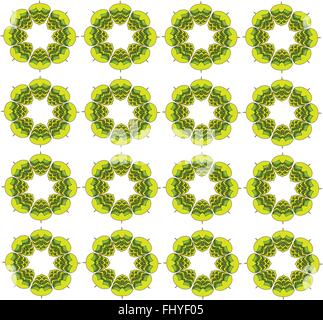 Les fleurs de houblon vert gazon vecteur numérique modèle homogène. Toute l'arrière-plan fleurs illustration abstraite. Illustration de Vecteur