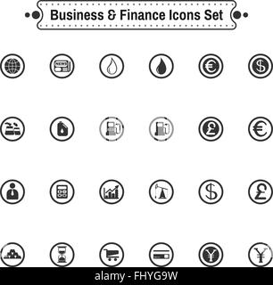 Affaires et Finance Télévision Icons Set. Illustration vecteur de fond numérique sur fond blanc. Illustration de Vecteur