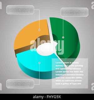 Schéma de l'entreprise graphique en secteurs. Modèle de présentation. Vector illustration infographique. Illustration de Vecteur