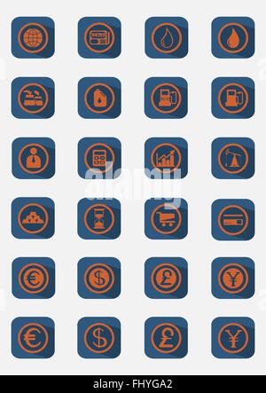 Affaires et Finance Télévision Icons Set. Illustration vecteur de fond numérique sur fond blanc. Illustration de Vecteur