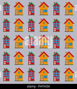 Les maisons sur le plat en toile gris clair. Real estate l'infographie. Vecteur de fond numérique modèle. Illustration de Vecteur