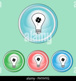 Signes et symboles naturels écologiques Badges. Digital background vector icons set isolé sur boutons ronds colorés. Illustration de Vecteur