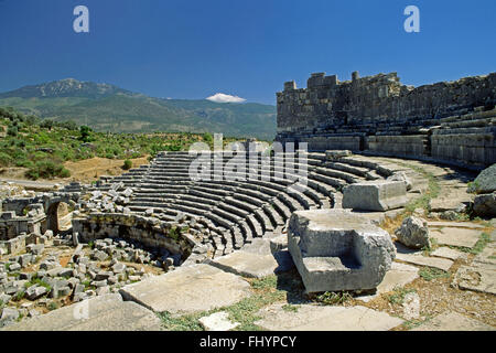Amphithéâtre à XANTHOS (ancienne capitale de la LYCIE datant de la 5e 100. BC) - Turquie Banque D'Images