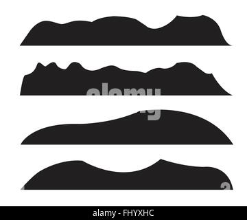 Mountain silhouettes sur fond blanc Illustration de Vecteur