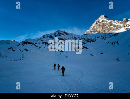 L'Italie, Rhemes-Notre-Dame, Benevolo, ski de haute montagne Banque D'Images