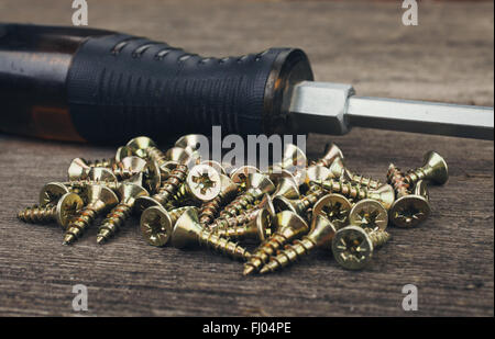 Vis et tournevis Banque D'Images