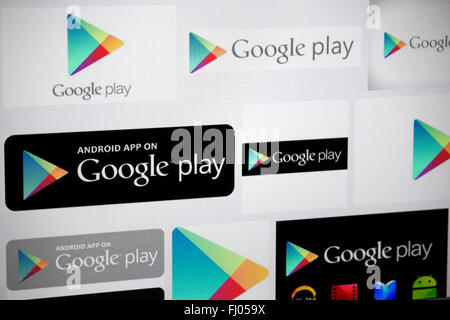 Markenname : 'Google Play', Berlin. Banque D'Images