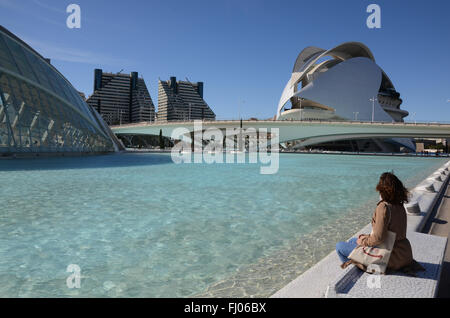 Palau de les Arts Reina Sofia, Valencia Espagne Banque D'Images