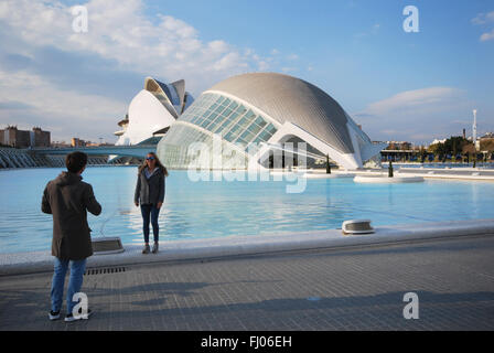 L'Hemisferic et Palau de les Arts Reina Sofia, Valencia Espagne Banque D'Images