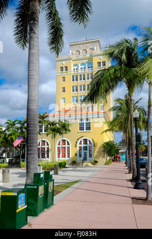 La magnifique vieille ville de Miami Beach FL Floride Hall l'Art Déco de South Beach Ocean Drive Banque D'Images