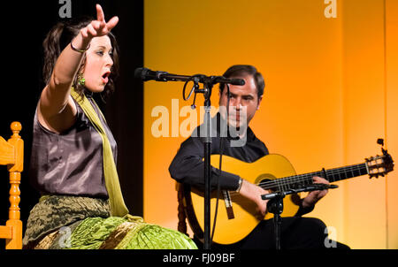 LA ALBUERA, Badajoz, Espagne, le 28 mars : Maria Jose Chacon sur scène pendant la Abuera Festival Flamenco le 28 mars 2010 Banque D'Images