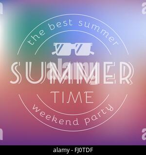 Meilleur temps de l'été Illustration vectorielle circulaire. Week-end de travail. Maison de vacances Hot Card. Agence de voyage Modèle de page. Illustration de Vecteur