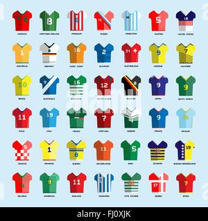 L'équipe de Soccer Football l'usure. Club de soccer t-shirt big set. Infographie Sports. Illustration vecteur de fond numérique. Illustration de Vecteur