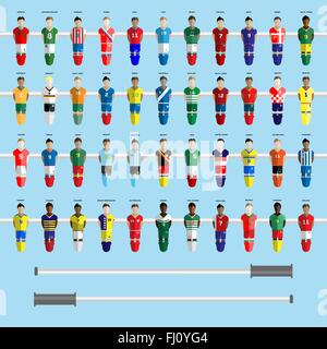 Quarante-quatre joueurs de Football Club de Football de silhouettes. Les joueurs de l'équipe de soccer jeu ordinateur big set. Infographie Sports. Illustration de Vecteur