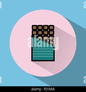 Barre de chocolat colorés icône ronde. Des collations. Douceurs sucrées. Vector illustration télévision numérique Illustration de Vecteur