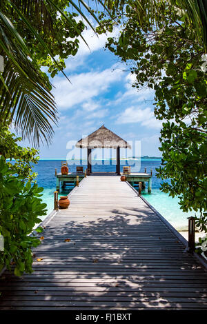 Les Maldives, un endroit sur la plage pour les mariages. Banque D'Images