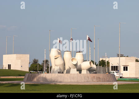 Pot d'eau Fontaine à Doha, Qatar Banque D'Images