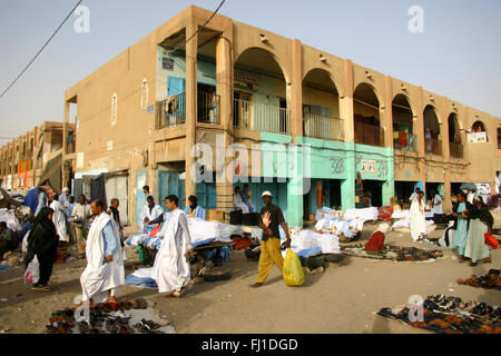 Centre de Nouakchott , marché Capitale et parking Banque D'Images