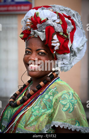 Femme de Salvador de Bahia, Brésil Banque D'Images