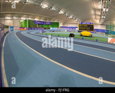 EIS Sheffield, Sheffield, Royaume-Uni. 28 Février, 2016. La piscine d'athlétisme de la deuxième journée. Vue générale de la Banque mondiale sur la piste d'athlétisme intérieure, English Institute of Sport. Credit : Action Plus Sport/Alamy Live News Banque D'Images