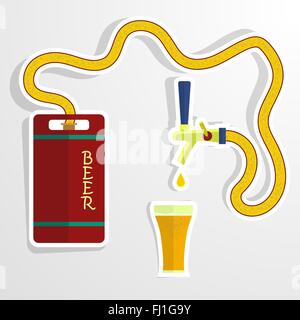 Baril de bière et le verre.Vector background Illustration de Vecteur