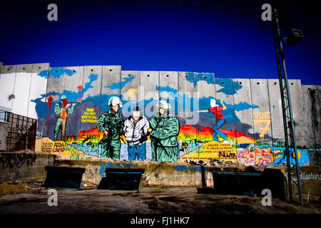 Palestine - Bethlehem checkpoint et de l'occupation mur - Territoires palestiniens occupés Banque D'Images