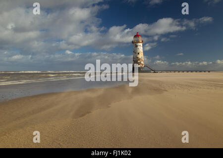 Phare de Talacre dans le Nord du Pays de Galles Banque D'Images