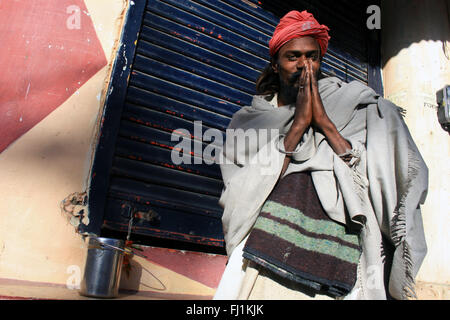 Sadhu / saint homme hindou à Pushkar , Inde Banque D'Images