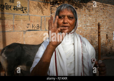 Jain femme de fort Jaisalmer , Inde Banque D'Images