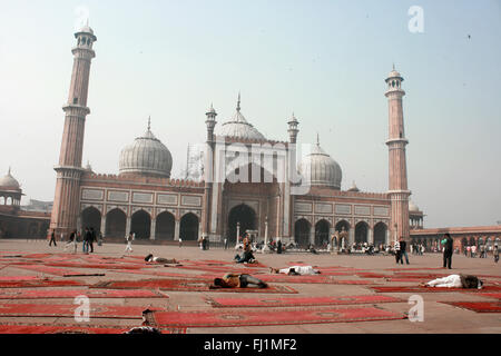 Jama Masjid (grande mosquée) de vieux Delhi , Inde Banque D'Images
