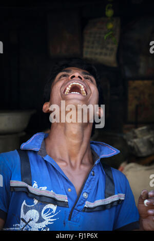 Homme heureux à Kolkata , Inde Banque D'Images