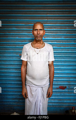 Portrait d'homme en bengali Kolkata , Inde Banque D'Images