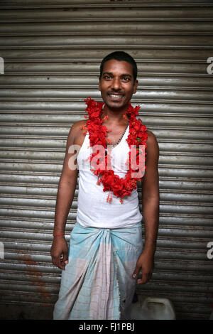 Portrait d'homme en bengali Kolkata , Inde Banque D'Images