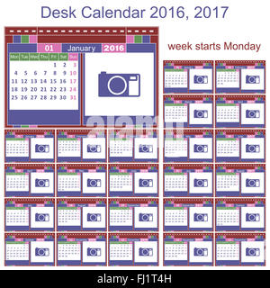 Calendrier 2016 2017 24 Banque D'Images