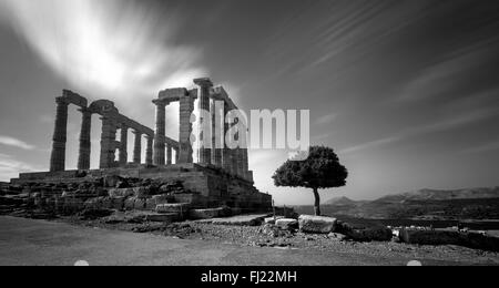 Temple de Poséidon au cap Sounion - Attique - Grèce Banque D'Images