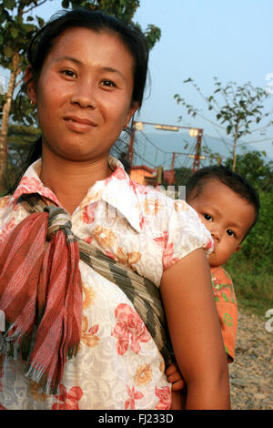 Magnifique portrait de femme , Laos Banque D'Images