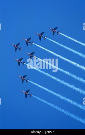 Eure (27), base aerienne d'Evreux, la Patrouille de France // France, Eure (27), base aérienne d'Evreux, l'équipe acrobatique française La P Banque D'Images