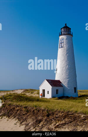 Grand Point Lighthouse est une attraction touristique populaire à l'intérieur de l'Coskata-Coatue Wildlife Refuge sur l'île de Nantucket dans le Massachusetts. Tours fournis. Banque D'Images