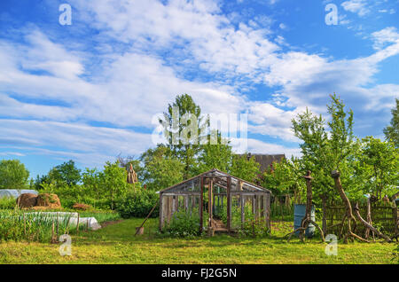 Paysage du village. Cuisine Jardin. Banque D'Images