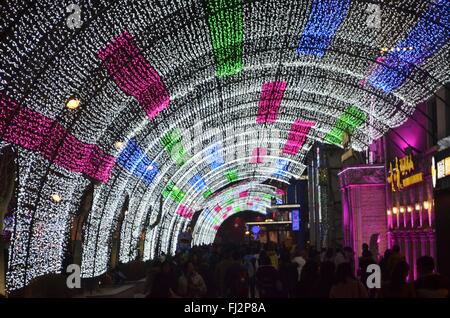 Beijing, Beijing, Chine, du RCS. Feb 29, 2016. Le huitième Festival Lumière en bleu Solana prendra fin aujourd'hui. Beaucoup de visiteurs viennent le voir. Crédit : SIPA Asie/ZUMA/Alamy Fil Live News Banque D'Images