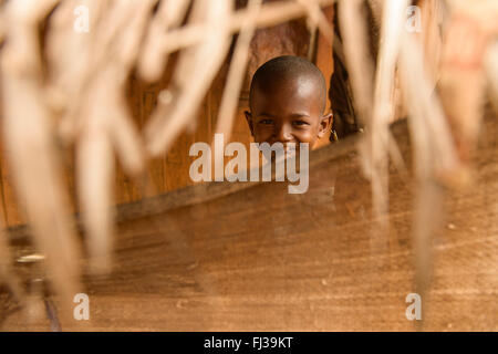 Camp de réfugiés du HCR pour les peuls, Cameroun, Afrique Banque D'Images