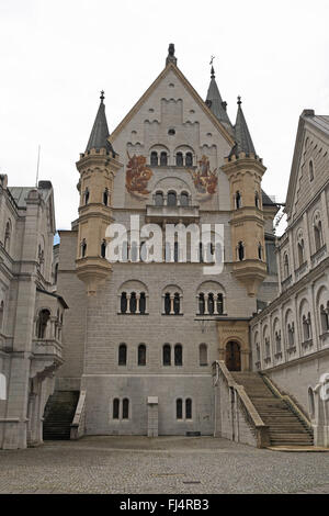 Cour intérieure, Schloss Neuschwanstein, Bavière, Allemagne. Banque D'Images