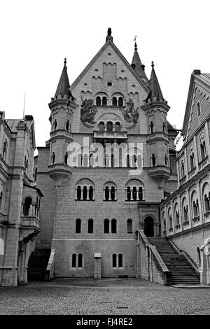 Cour intérieure, Schloss Neuschwanstein, Bavière, Allemagne. Banque D'Images