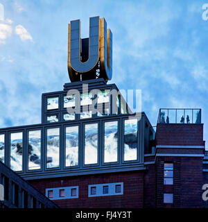 Dortmund U-tour avec les visiteurs sur la terrasse, l'Allemagne, en Rhénanie du Nord-Westphalie, Ruhr, Dortmund Banque D'Images