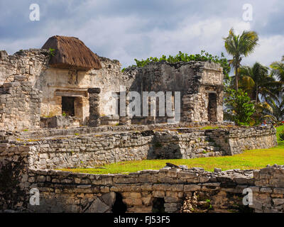 Ruine maya de Tulum, Mexique, Yucatan, Tulum Banque D'Images