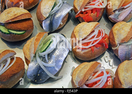 Poisson frais différents sandwiches Banque D'Images