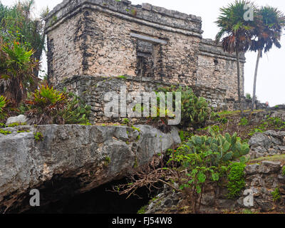 Ruine maya de Tulum, Mexique, Yucatan, Tulum Banque D'Images